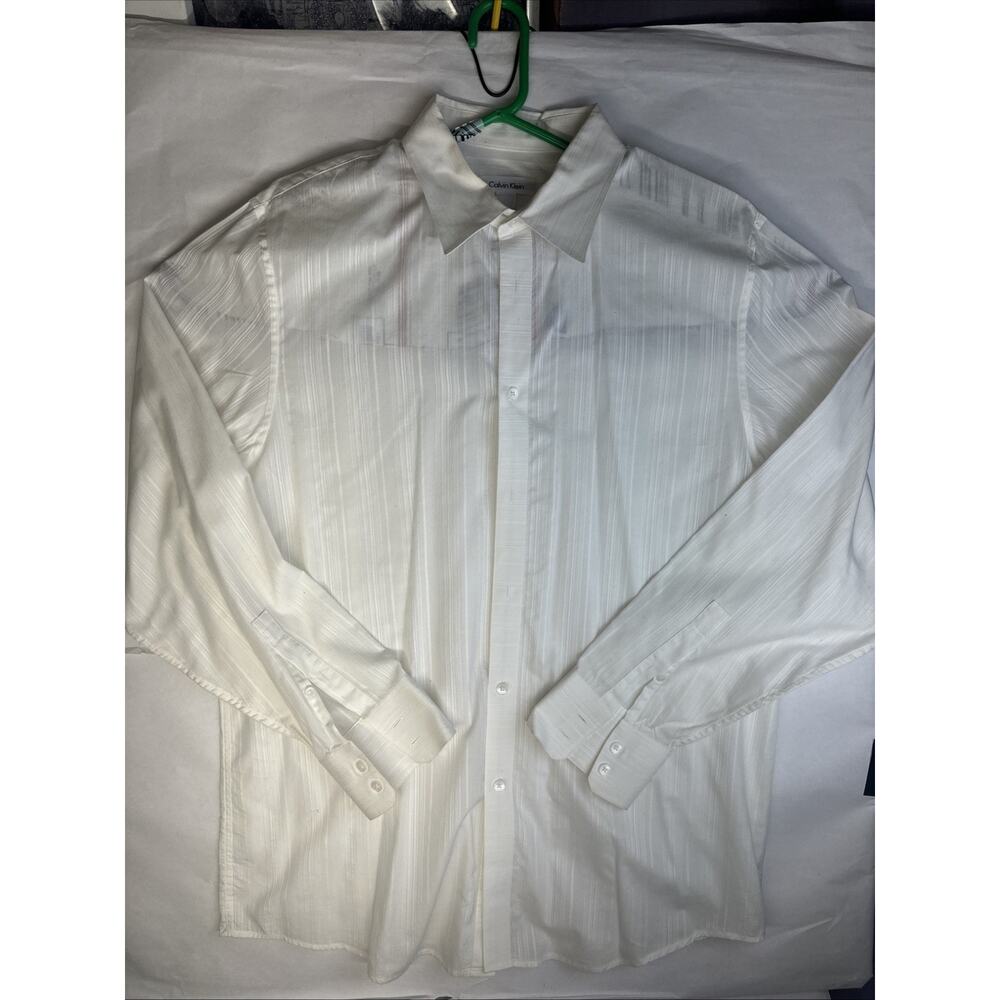 Calvin Klein White Vintage Long-Sleeve Button-Up Shirt XL